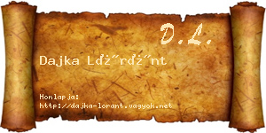 Dajka Lóránt névjegykártya