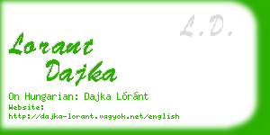 lorant dajka business card